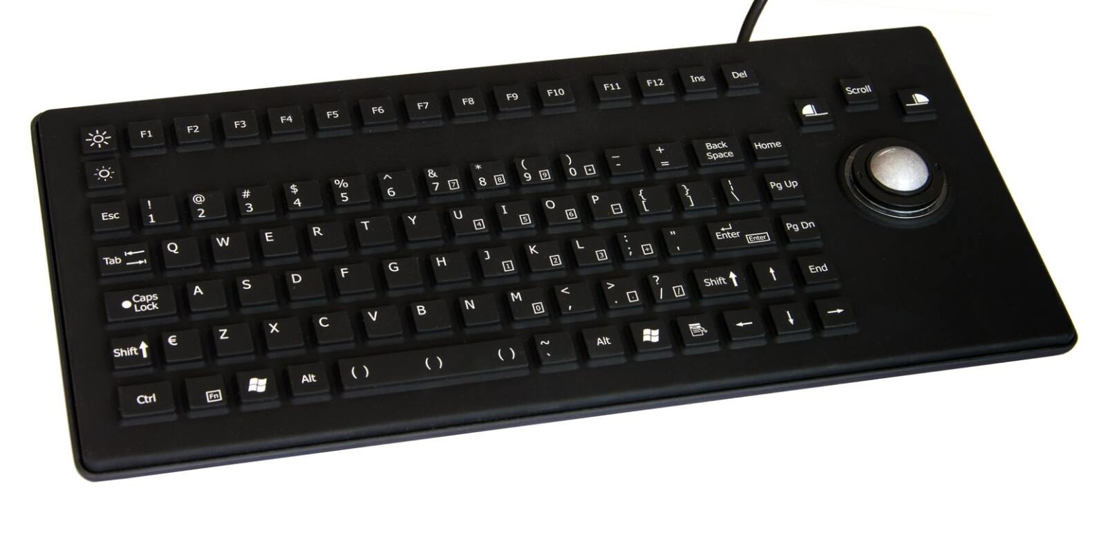 SILICONE RUBBER KEYBOARD WITH TRACKBALL