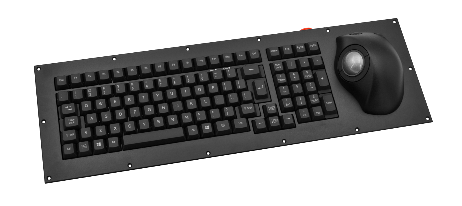 MIL-SPEC RUGGED KEYBOARD WITH ERGONOMIC RUGGED TRACKBALL